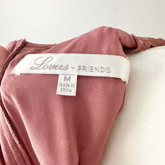 Lovers &‎ Friends Caspian Scalloped Lace Sleeveless Mauve Dress women's medium - Picture 8 of 13